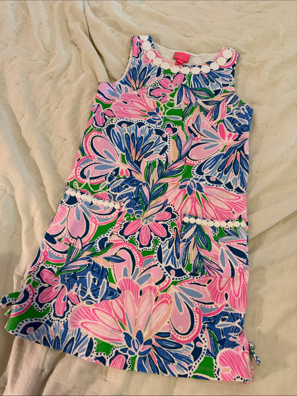 Lilly Pulitzer Pink, Blue & Green Floral Sleeveless Shift Dress